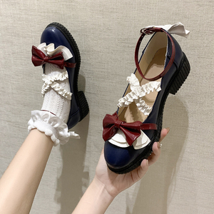 梅露露lolita圆头日系jk小皮鞋女大头蝴蝶结娃娃lo鞋子玛丽珍春秋