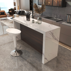 意式岩板吧台餐桌一体现代简约家用开放式厨房西餐厅中岛台可定制