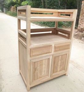 北方老榆木新中式餐边柜白茬白胚坯客厅入户玄关柜实木茶水柜家具