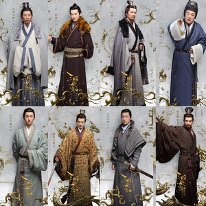 影视古装三国机密东汉末年男士汉服将军大臣棉布棉麻演出服民族