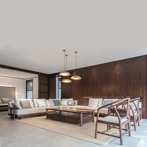 东家家具檀作系列现代中式沙发简约轻奢别墅大宅客厅全套实木家具