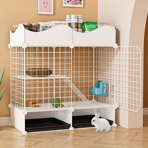 防喷尿兔笼家用室内专用自动清粪荷兰猪专用窝豚鼠宠物兔子笼子屋