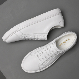 ifashion男鞋真皮白色板鞋男士2022新款原创小白鞋男生百搭潮鞋