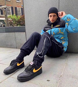 正确版本golf wang蓝色火焰羽绒服冬季保暖外套男女短款加厚立领