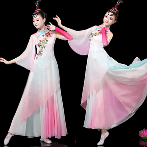 古典舞演出服女飘逸落花民族舞蹈服装中国风烟花三月舞台独舞套装