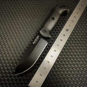 美国进口kabar卡巴bk2 户外登山野营求生刀具高硬度锋利碳钢直刀