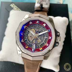 corum 昆仑 海军上将 a082/03211 男士镂空钛合金机械腕表