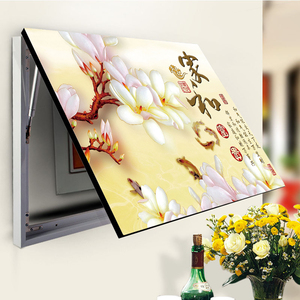 不用钉子的歹厅装饰画总开关电源箱餐厅电表箱装饰画可推拉遮挡配