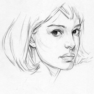 国外dave简笔写实素描头像人像线描速写头像儿童素描手绘临摹素材