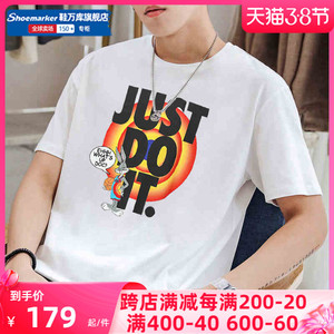 nike耐克短袖白t恤2021冬季新款兔八哥篮球半袖宽松运动服dh3830