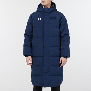 安德玛官方长款羽绒服男女同款冬季新款棉服大衣连帽加厚运动外套