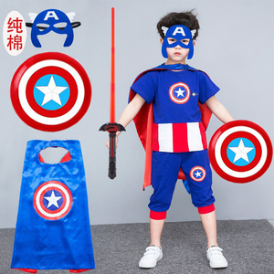 美国队长儿童套装男童cosplay动漫角色扮演童话人物角色扮演服装