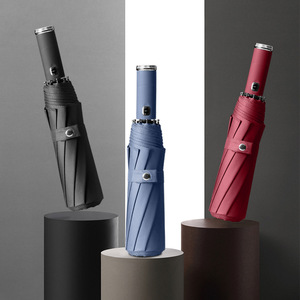 新款全自动带灯折叠雨伞防晒遮阳三折晴雨伞十骨商务手电筒雨伞