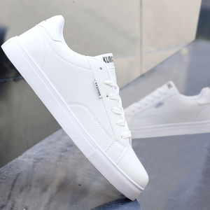 小白鞋男士新款潮鞋冬季加厚保暖男鞋纯白休闲鞋子男式韩版平板鞋