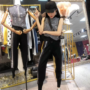 性感夜店社会女衣服霸气套装御姐气质女神范无袖背心减龄束脚裤夏