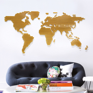 世界地图背景金属挂件