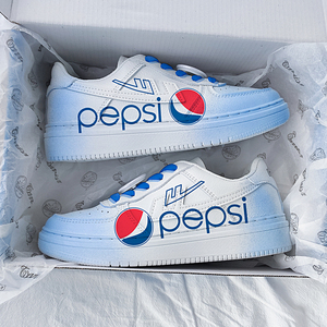 回力ow联名樱花夏季新款百事可乐爆改克莱因蓝空军一号情侣板鞋男