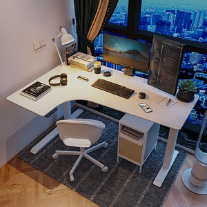 爱特屋 转角书桌工作台家用拐角电脑桌台式简约l型办公桌升降桌