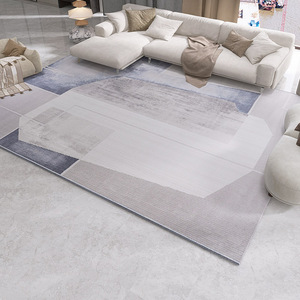 意式极简地毯蓝色客厅茶几毯侘寂风现代简约卧室满铺高级灰纯色毯