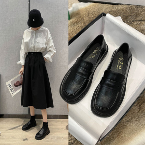 黑色小皮鞋女春季英伦风配裙子平底日系jk鞋乐福鞋复古玛丽珍单鞋