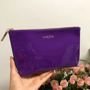 包邮兰蔻新款化妆包pu防水紫色大容量便携收纳包洗漱包专柜赠品女