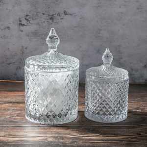 欧式水晶透明玻璃糖果罐水果创意糖缸储物罐带盖调味料收纳礼品盘