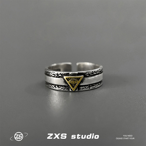 ZXS原创设计上帝之眼高级感戒指男潮嘻哈个性可调节ins古银指环女