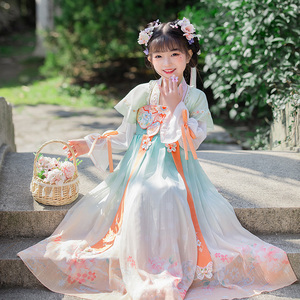 001人付款淘宝jk女童汉服夏季中国风2022新款超仙古装儿童装裙子女孩