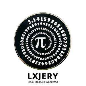 lxjery 圆周率胸针数学物理爱好者金属徽章 创意书包装饰衣领别针