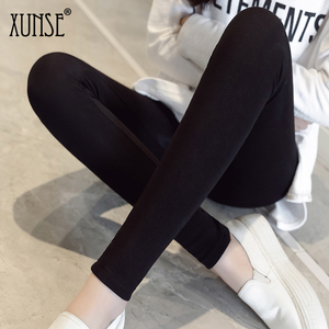 纯黑色打底裤女纯棉外穿春秋款弹力修身高腰显瘦休闲运动紧身裤子
