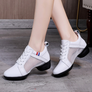 夏季真皮舞蹈鞋时尚广场舞鞋子夏天跳舞鞋女软底四季水兵舞鞋新款