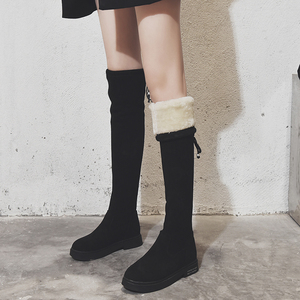 长筒靴女过膝高筒棉鞋子秋冬季加绒保暖2021新款百搭骑士瘦瘦长靴