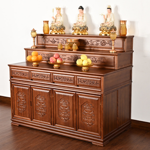 金花梨木供桌佛台家用实木中堂藏式农村佛堂供奉神台三层观音佛桌