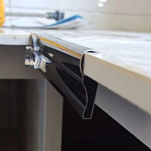 瓷砖橱柜台面封边条下挂砖夹灶台铝合金包边铝型材配件卡槽收边条