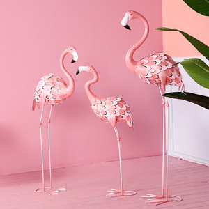 北欧风格ins火烈鸟大服装店铺橱窗装饰落地摆件 森系婚礼场景道具