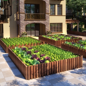 菜园小篱笆户外花园庭院装饰栅栏围栏植物角花盆花槽插地防腐木桩