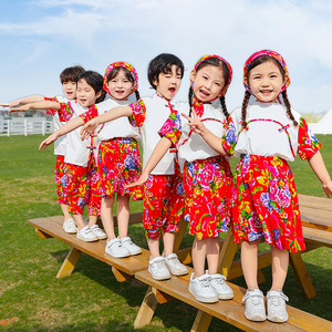 六一儿童合唱表演服装小学生啦啦队扭秧歌舞蹈服幼儿园毕业演出服