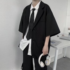 男士西装短袖休闲jk制服一套装西服毕业照班服成人礼礼服休闲夏季