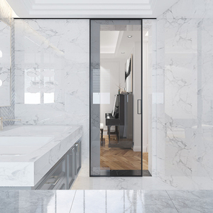 极窄边铝镁合金吊轨推拉隔断厨房卫生间厕所长虹玻璃移动门浴室门