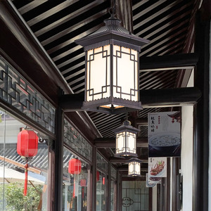 吊灯中式仿古户外防水走廊过道室外庭院别墅大门口凉亭阳台led灯