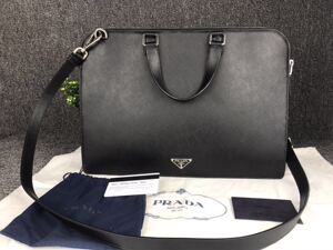 prada milano普拉达男包 男士商务休闲手提包单肩斜挎包