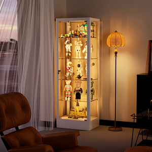 玻璃手办柜子乐高展示柜家用陈列柜高清透明玩具模型储物柜带锁柜