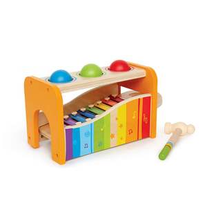 Hape 手敲琴台婴儿童小木琴 八音宝宝益智木制玩具 1-2岁打击乐器