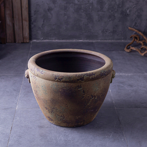 特大号老式陶瓷鱼缸大水缸青花瓷养鱼盆荷花缸家用庭院特大睡莲缸