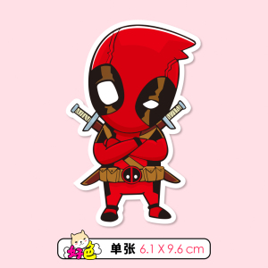 漫威死侍嘴炮卡通贴纸行李箱笔记本电脑手机拉杆箱滑板吉他贴534