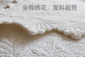 外贸原单孤品高档纯棉三层绗缝被绣花夏凉被床盖床单空调被包邮