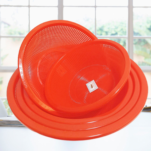 5个装圆形塑料淘米篮小号洗菜篮果蔬筐米萝手工课玩具收纳红篮子