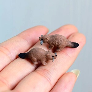 safari迷你仿真小老鼠 仓鼠 海狸动物模型diy沙盘微场景摆件2只装