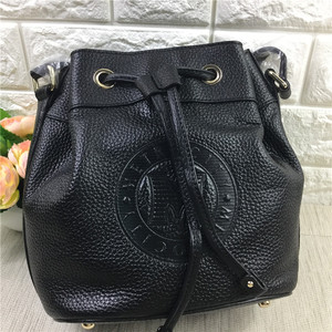 韩国潮流metrocity头层牛皮小号抽绳水桶包真皮单肩斜挎女包