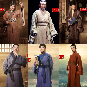 典籍里的中国春秋战国秦朝孔子老子书生棉麻男士汉服大臣员外古装